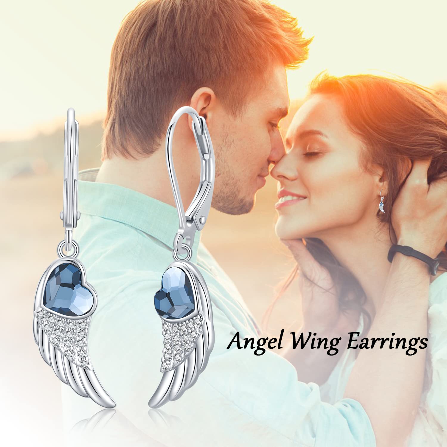 925 Sterling Silver Angel Wing Earrings for Women - Elegant Dangle Lever Back Earrings - Perfect Jewelry Gift for Birthday, Anniversary & Special Occasions