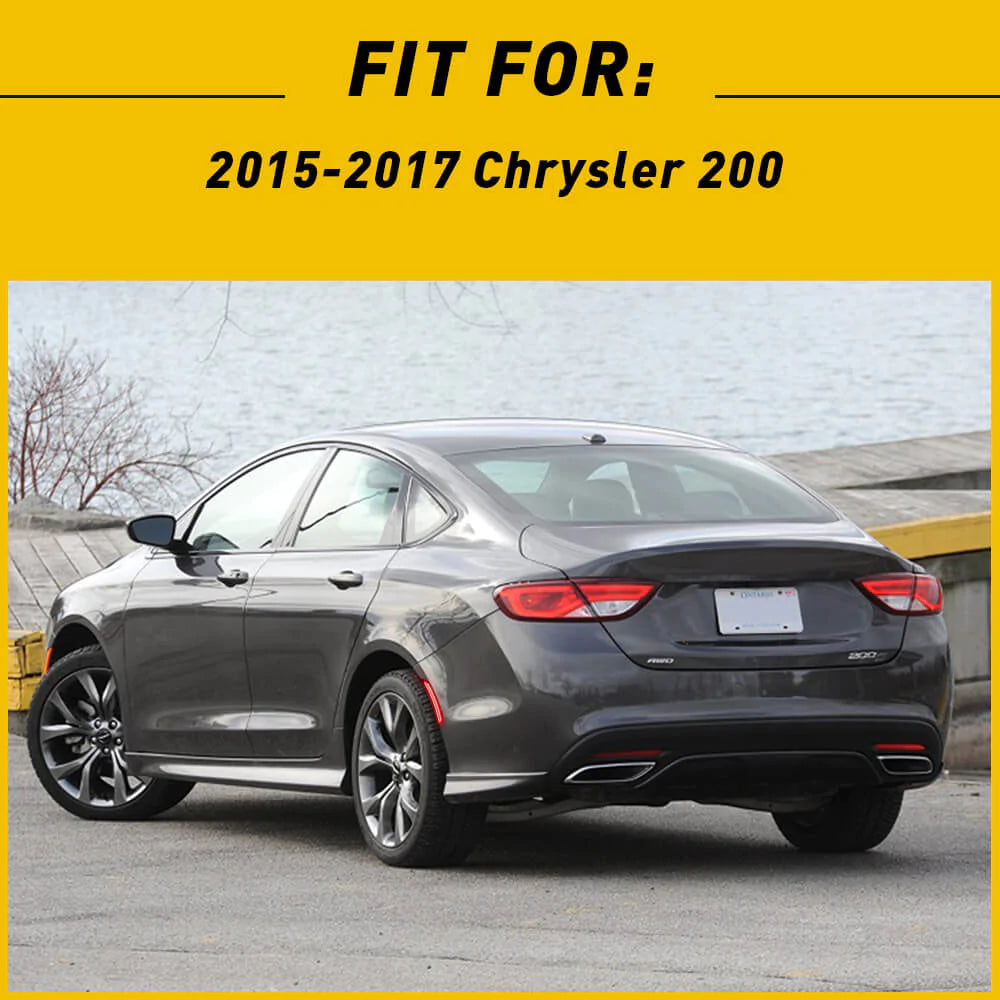 Smoked Shell Front & Rear Bumper LED Side Marker Lights for 2015-2017 Chrysler 200 - Durable Waterproof Design for Night Driving & Enhanced Vehicle Visibility