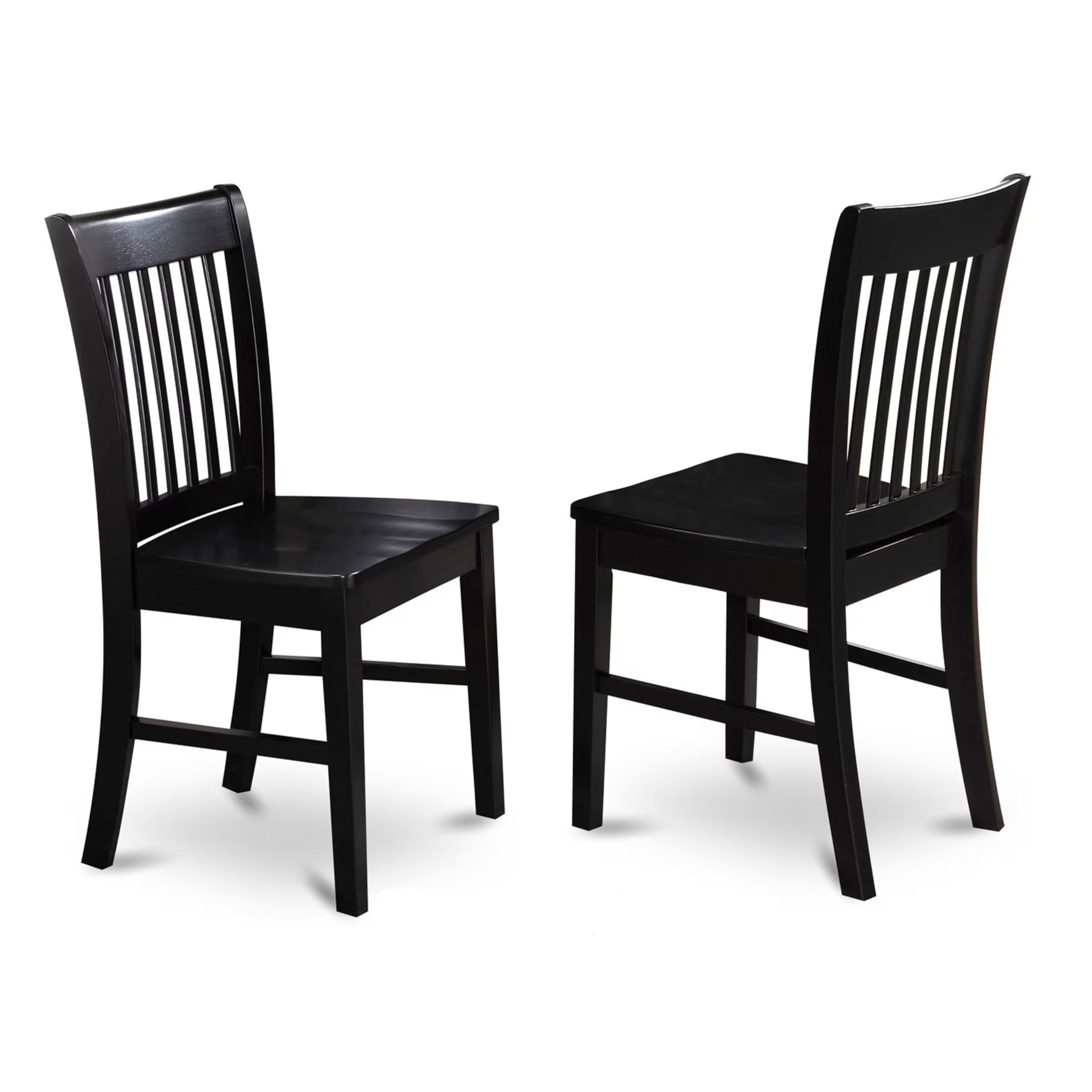 East West Furniture NOFK3-BLK-W 3-Piece Dining Set with Extendable Butterfly Leaf Table (32x54 Inch) & 2 Kitchen Chairs - Perfect for Small Spaces, Breakfast Nooks & Apartment Dining