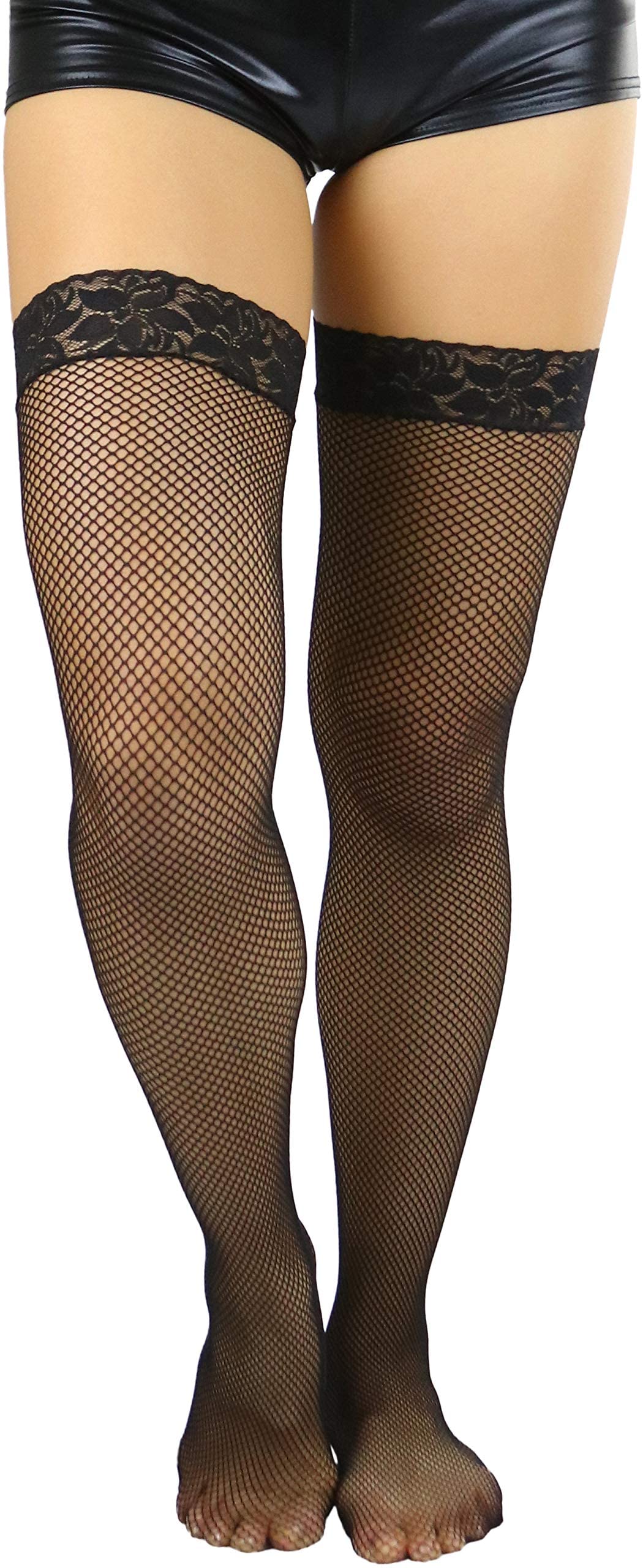 Stylish Women's Bright & Vibrant Fishnet Thigh High Stockings - Sexy Party, Cosplay & Night Out Fashion Accessories