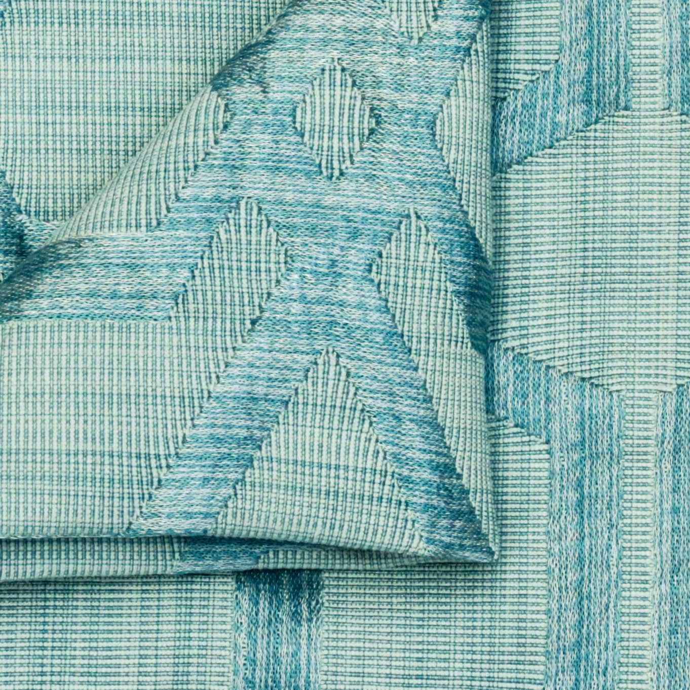 Premium Aqua Blue Jacquard Fabric by the Yard - Upholstery, Curtains & Home Decor | Soft & Durable for DIY Sewing Projects