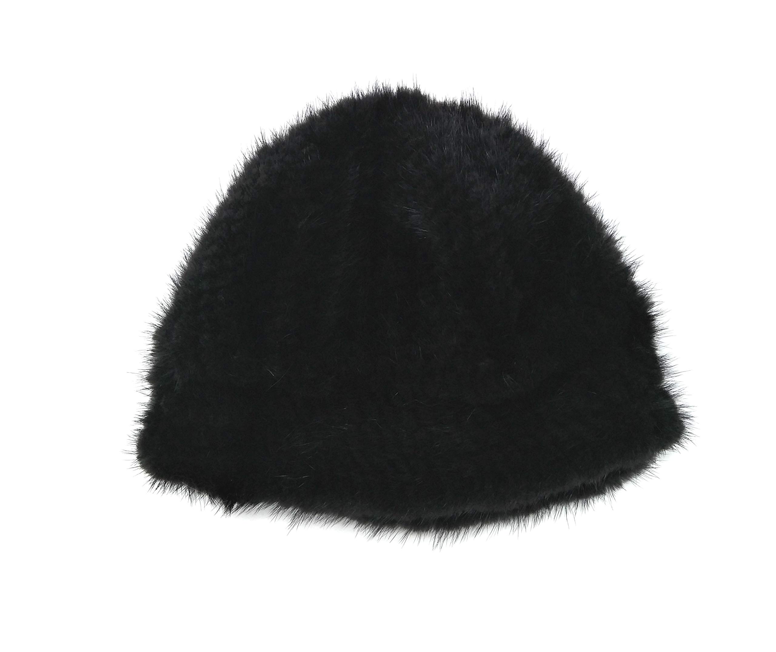 Warm Knit Mink Fur Roller Hat for Women - One Size Fits Most (23