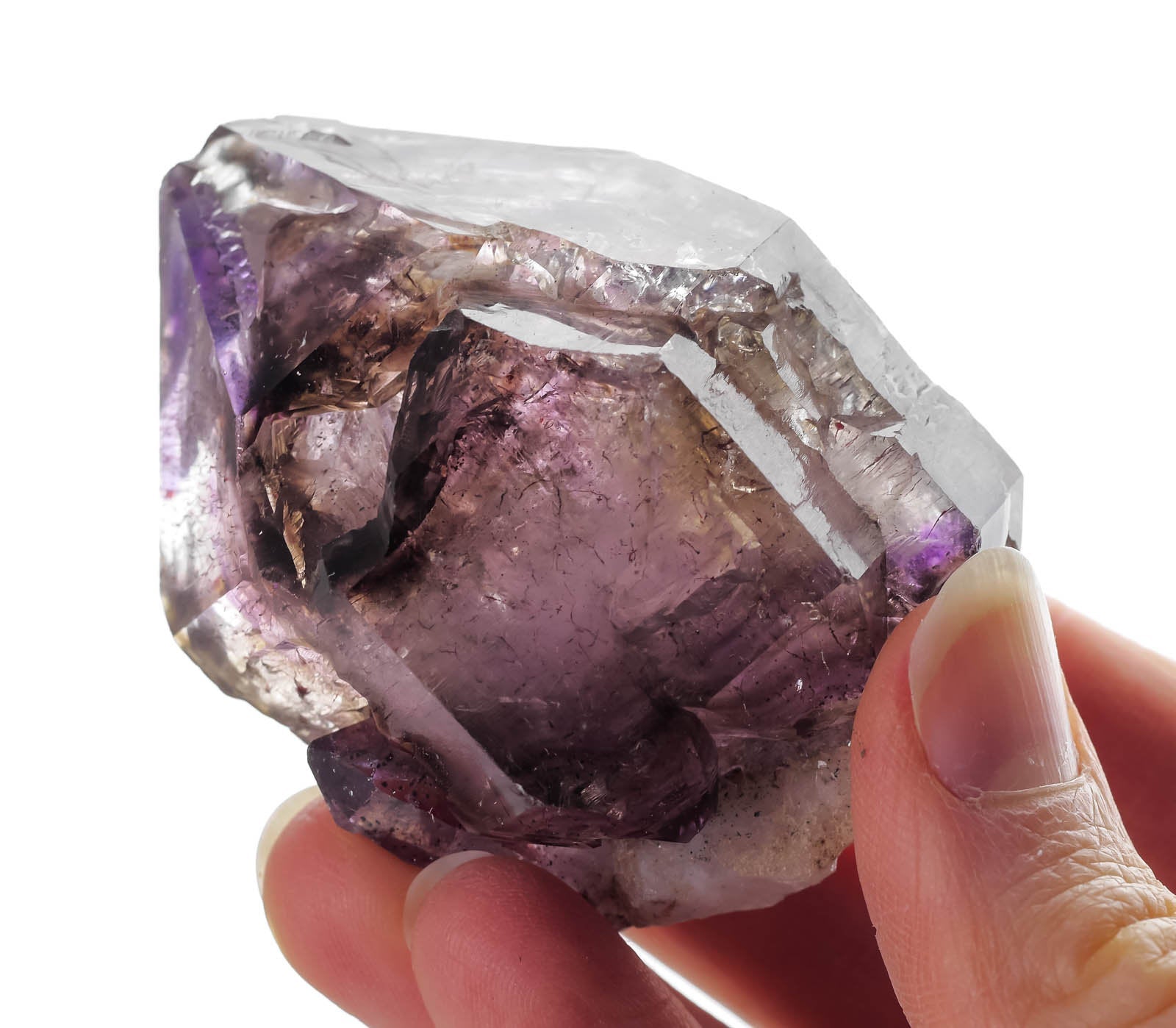 Natural Amethyst with Red Hematite Needles | Raw Crystal Gemstone | February Birthstone | Unique Spiritual Gift for Women | Boho Home Decor | Meditation & Healing Crystal | 38598