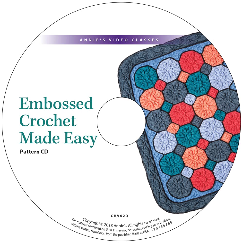 Easy Embossed Crochet Kit for Beginners - DIY Crocheting Supplies with Step-by-Step Guide - Perfect for Home Decor, Gifts & Relaxation Hobbies