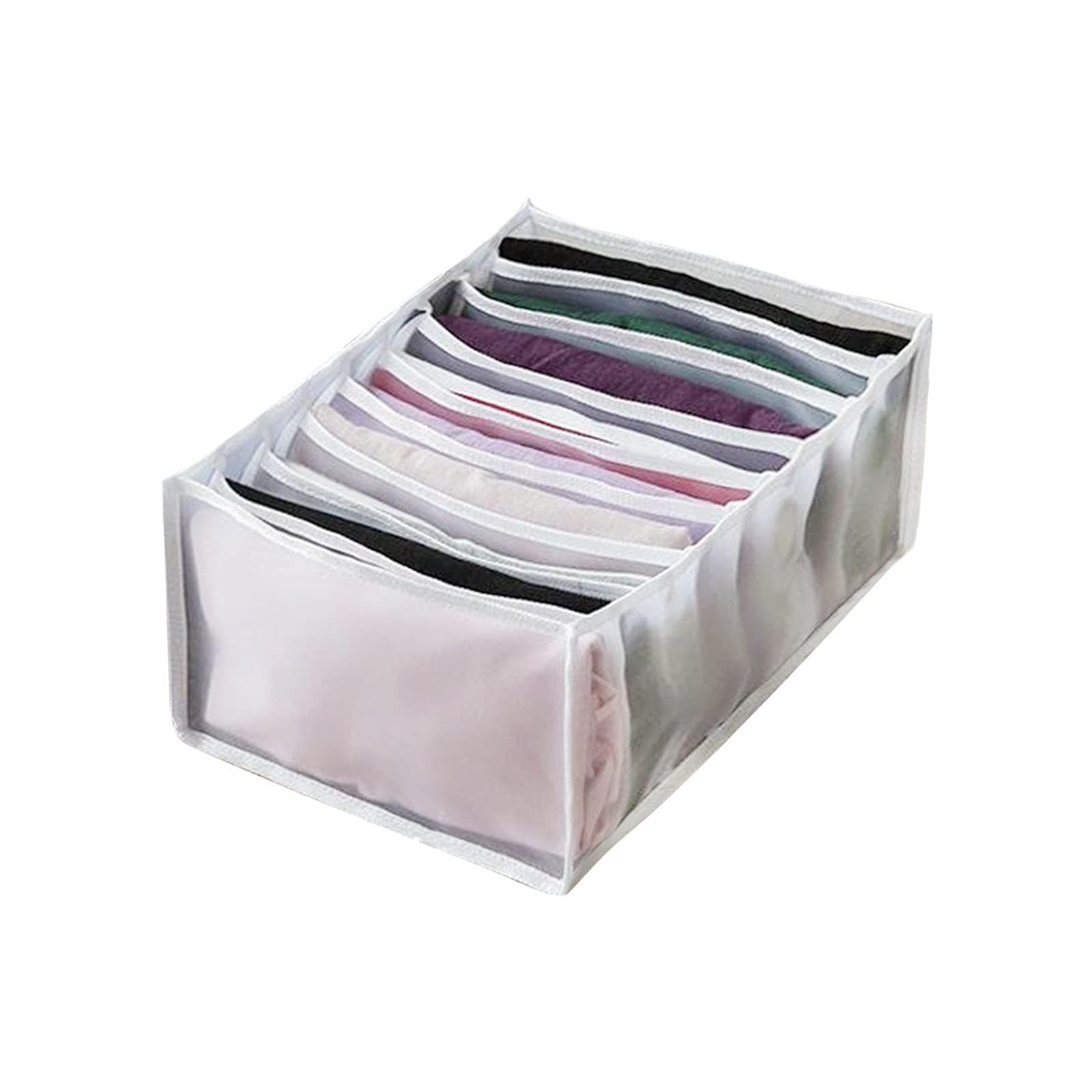 Mesh Clothes Storage Box with Trouser Compartment - Drawer Organizer & Dish Cleaning Brush Holder for Home Closet Organization (Perfect for Bedroom, Laundry Room & Kitchen Storage)