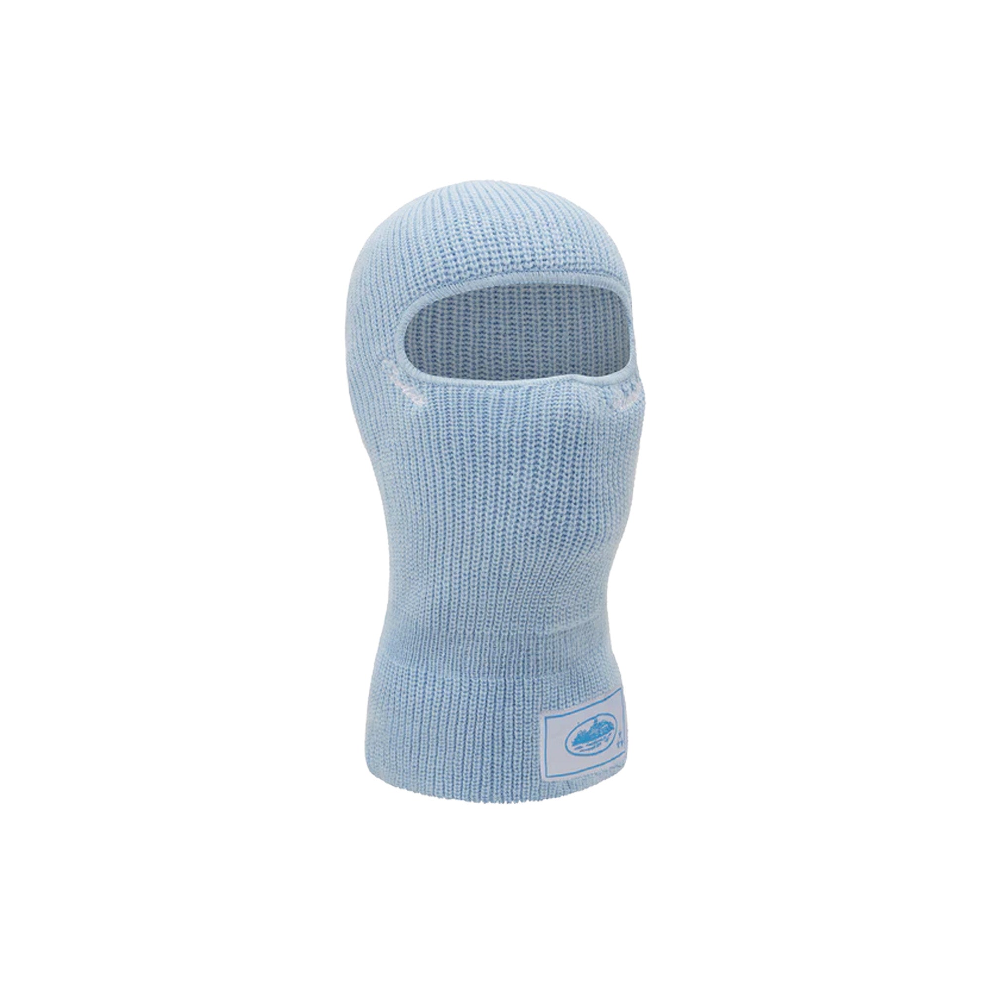 Corteiz Baby Blue Knit Balaclava - Winter Face Mask for Skiing, Snowboarding & Outdoor Activities