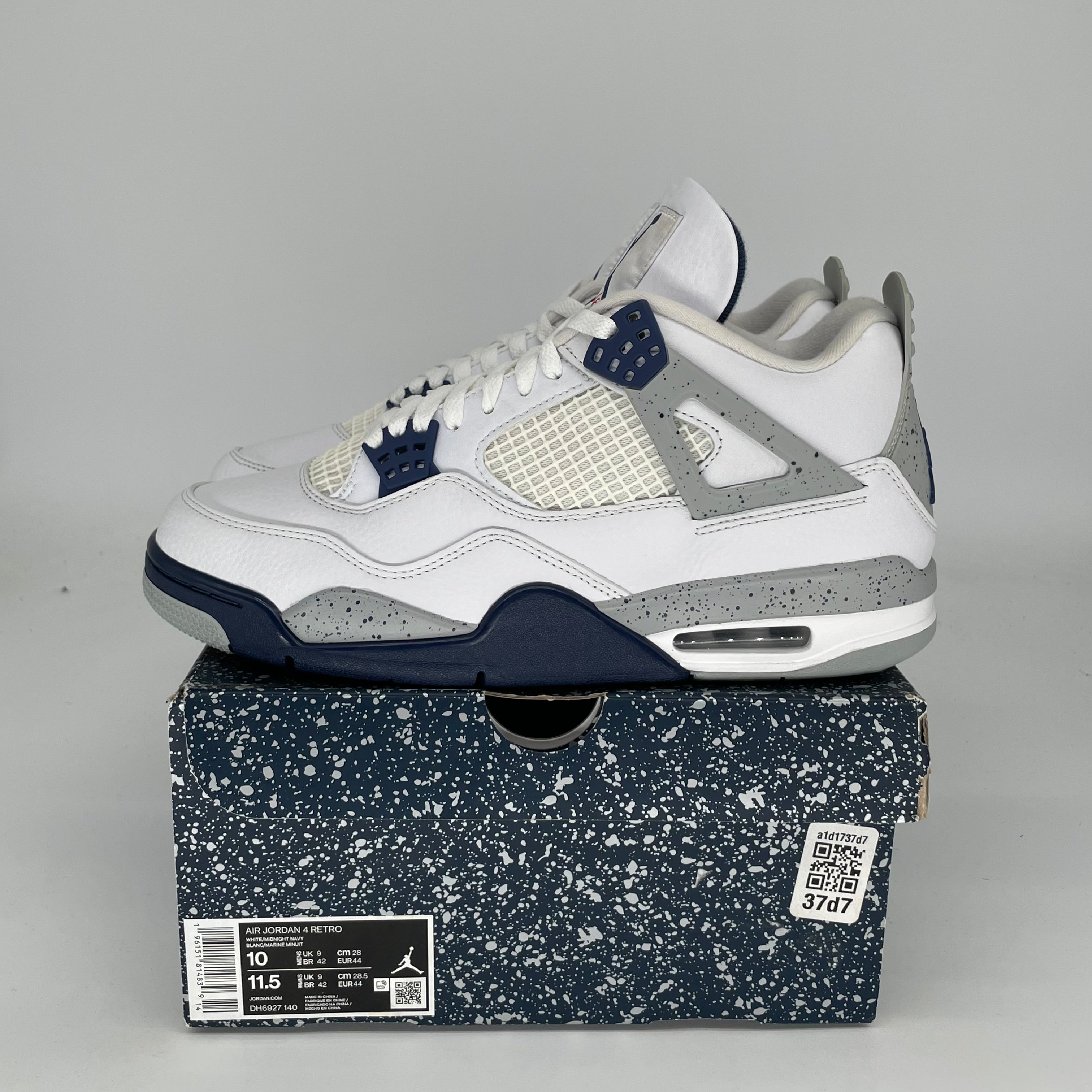 AIR JORDAN 4 Retro Midnight Navy Men's Basketball Shoes Size 10 - DH6927-140 | Authentic Sneakers for Streetwear & Casual Outfits