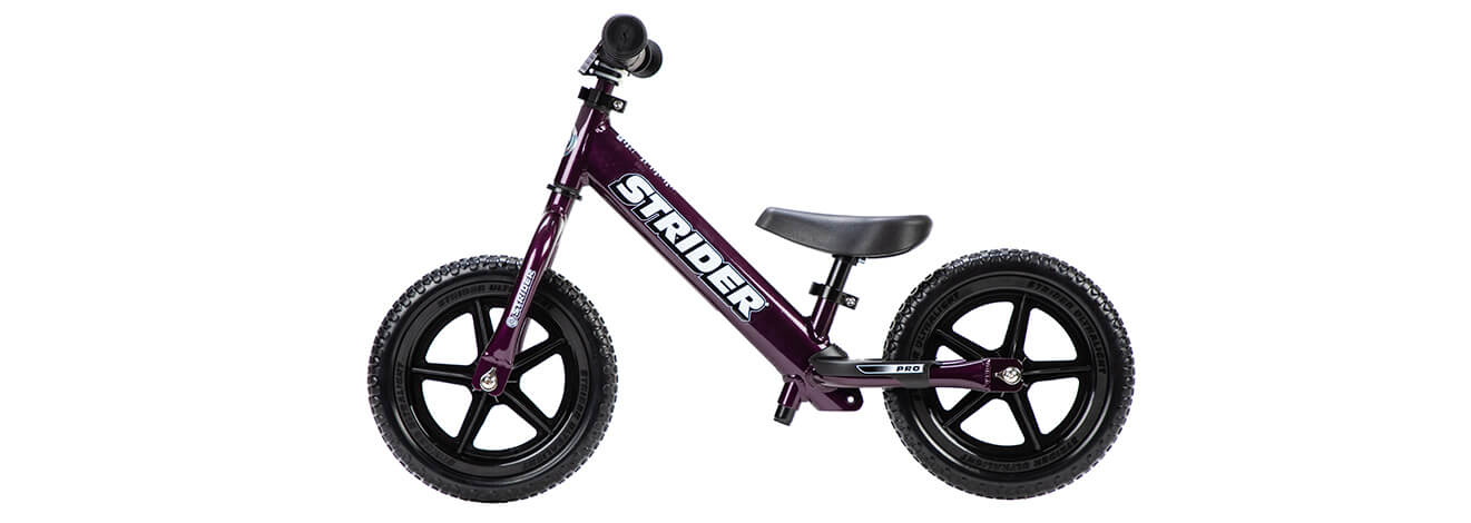 Strider 12 Pro Balance Bike for Kids - Lightweight Aluminum Frame, Adjustable Seat & No-Pedal Design - Perfect for Toddler Learning to Ride, Outdoor Play & Backyard Fun