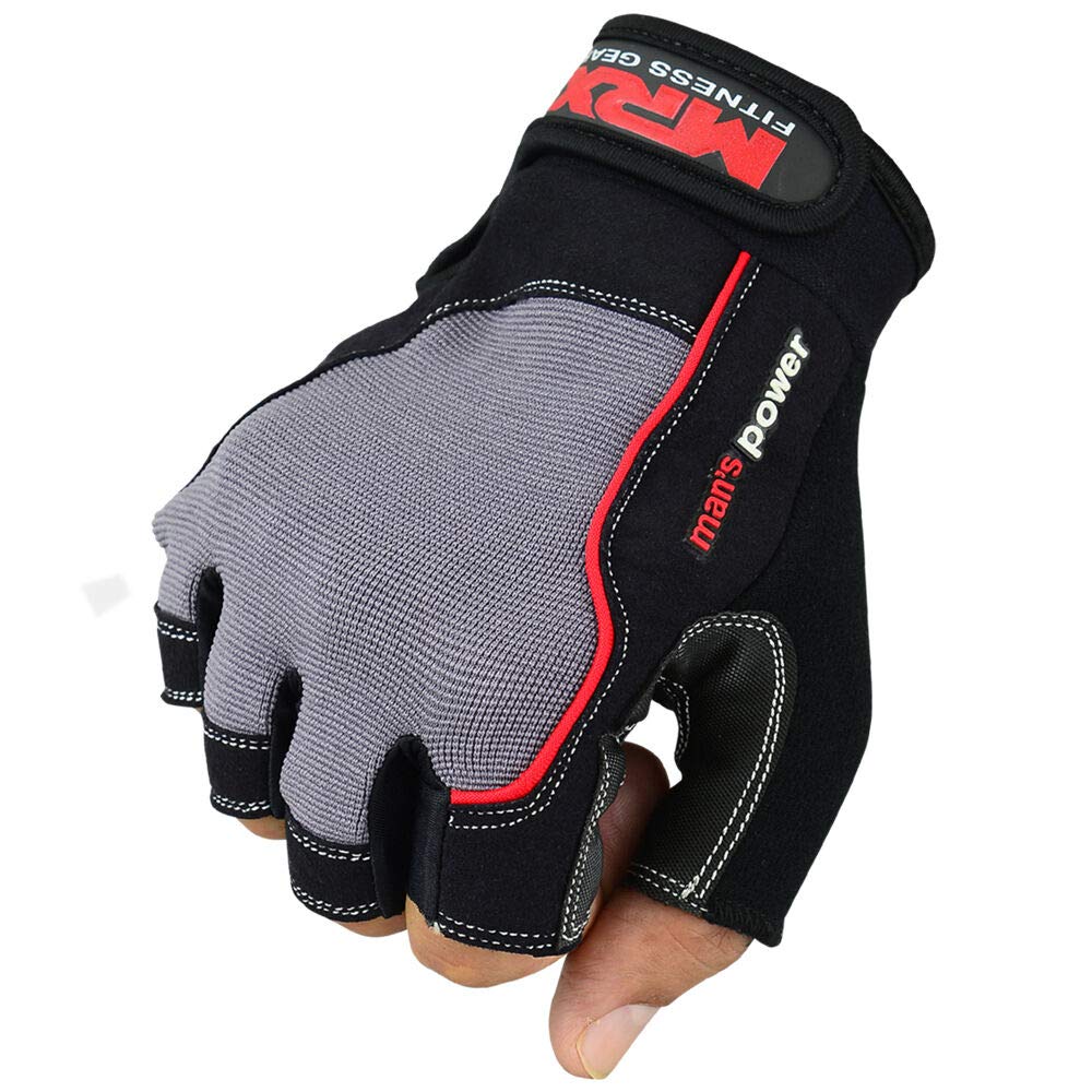 MRX Weightlifting Gloves for Men & Women - Gym Workout Gloves with Padded Palm for Bodybuilding, Strength Training & Better Grip - Perfect for CrossFit, Powerlifting & Weight Training