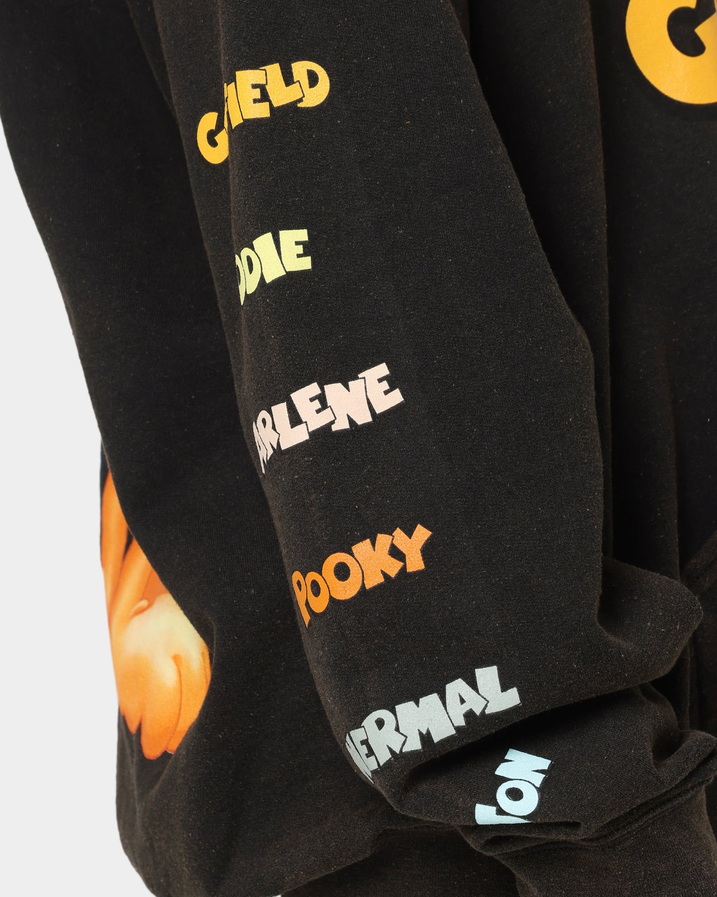 Vintage Garfield Hoodie - Black Wash | American Thrift | Retro Cartoon Sweatshirt for Men & Women | Perfect for Casual Wear, Cosplay & Gift Giving