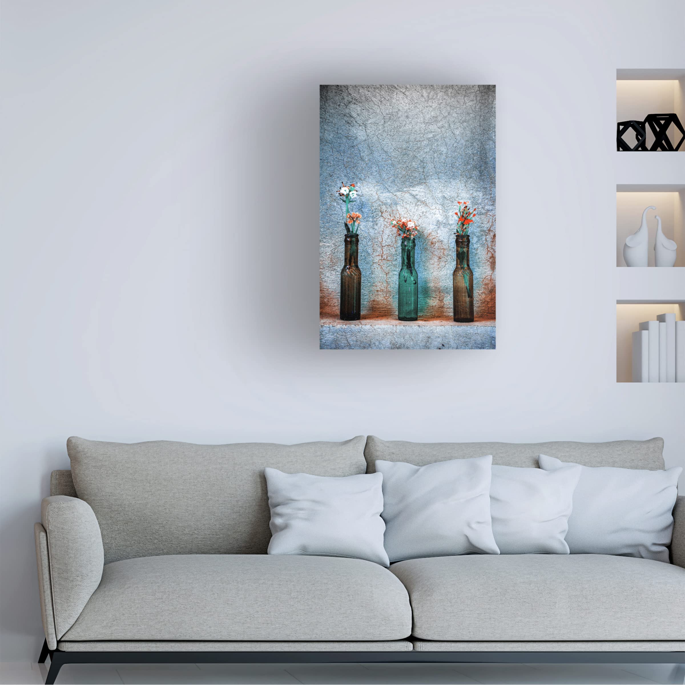 Trademark Fine Art 'Lovely Little Flowers' Canvas Wall Art Print by Afshin Saeidinia - Floral Home Decor for Living Room, Bedroom & Office