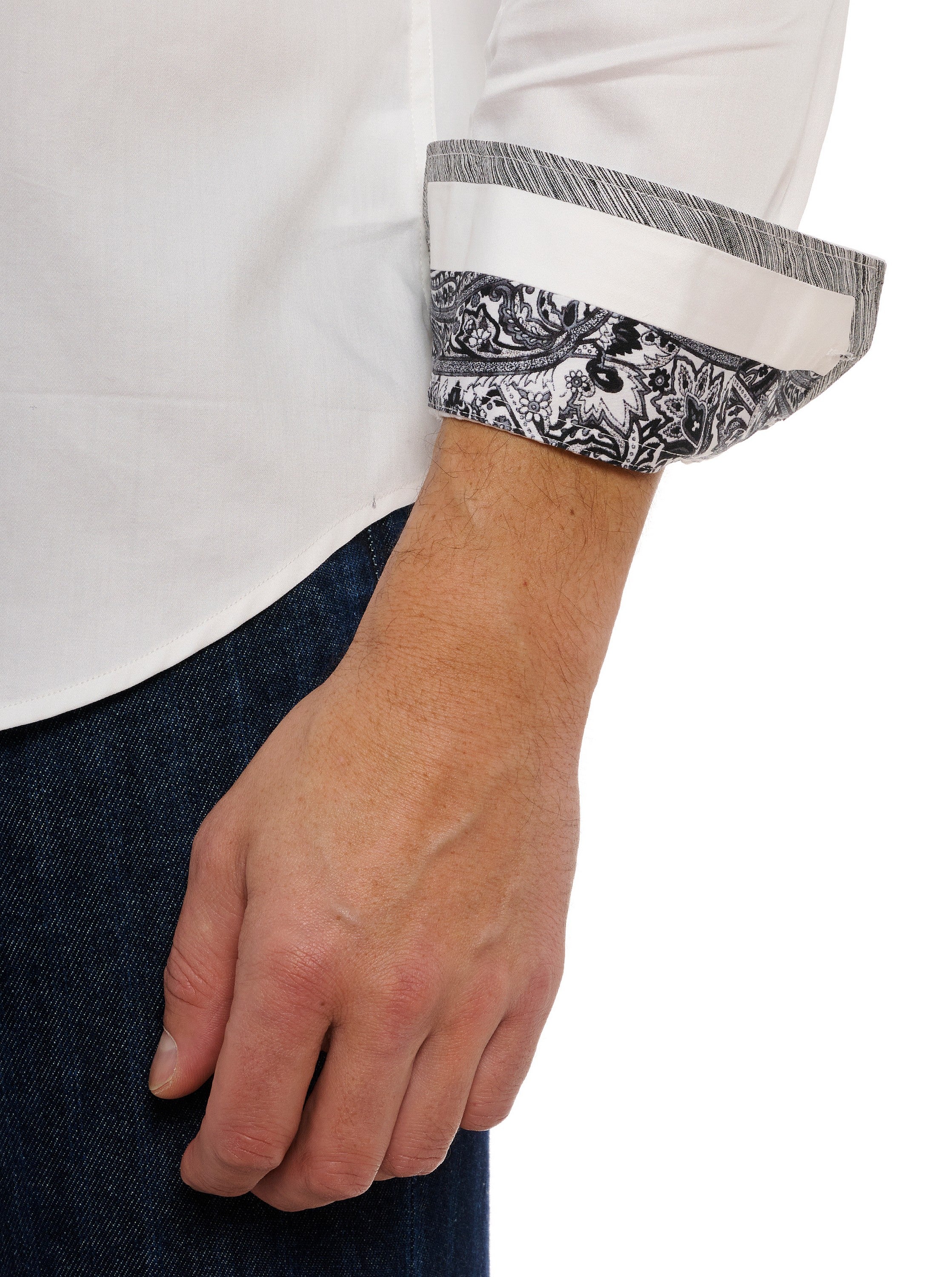 Premium Robert Graham Custom Fit Classic Sport Shirt for Men - White - Perfect for Business Casual, Golf Outings & Summer Office Wear