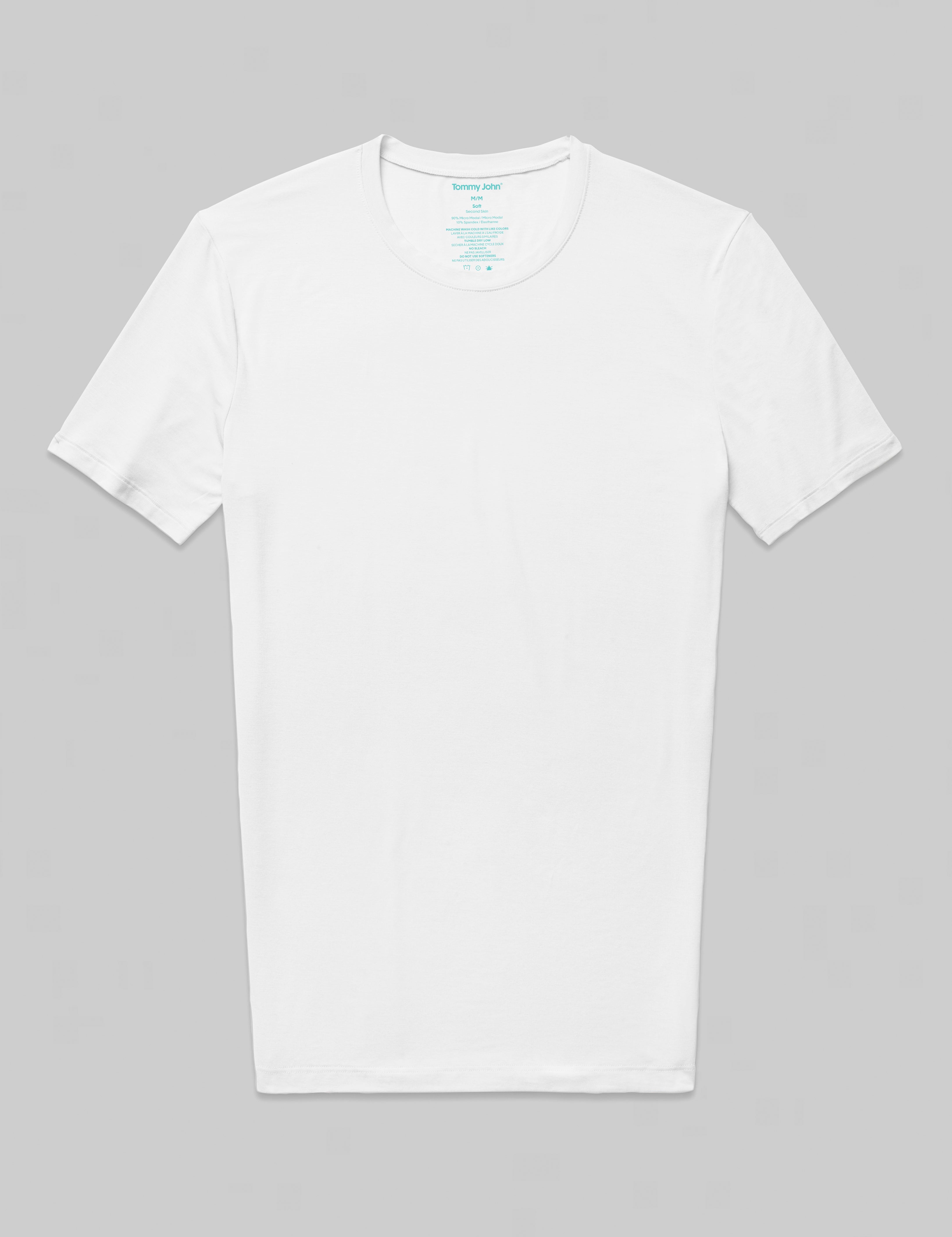 Second Skin Crew Neck Stay Tucked Undershirt for Men - Seamless Comfort Fit Base Layer Shirt for Work, Gym & Everyday Wear