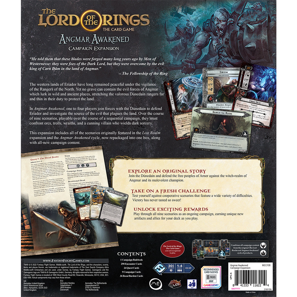 Angmar Awakened Campaign Expansion - Lord of The Rings LCG Adventure Pack for Fantasy Card Game Players | Perfect for Game Nights & Strategy Enthusiasts