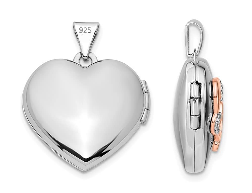 Sterling Silver Heart Locket Necklace with Chain - Romantic Gift for Her, Valentine's Day, Anniversary & Special Occasions