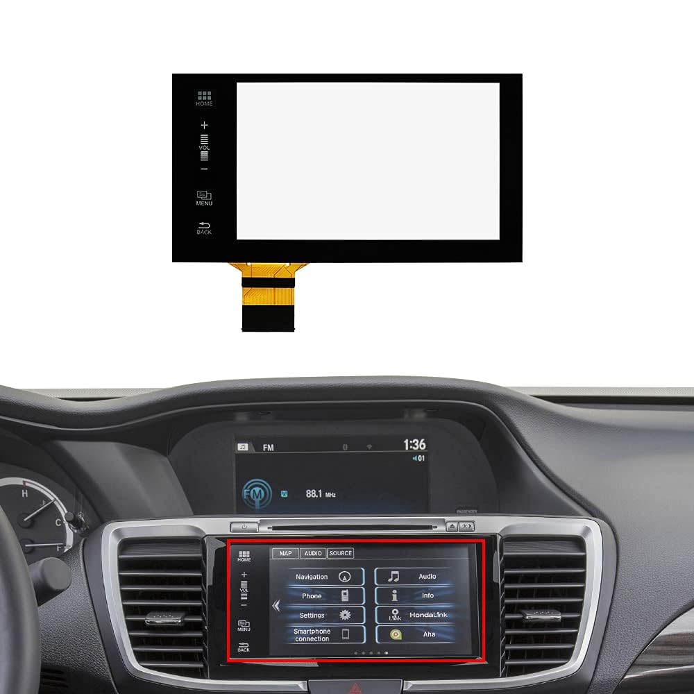 BENET 7-Inch Touch Screen Digitizer Replacement for 2016-2017 Honda Accord Radio Navigation Display - Car Multimedia System Upgrade for Smoother Control