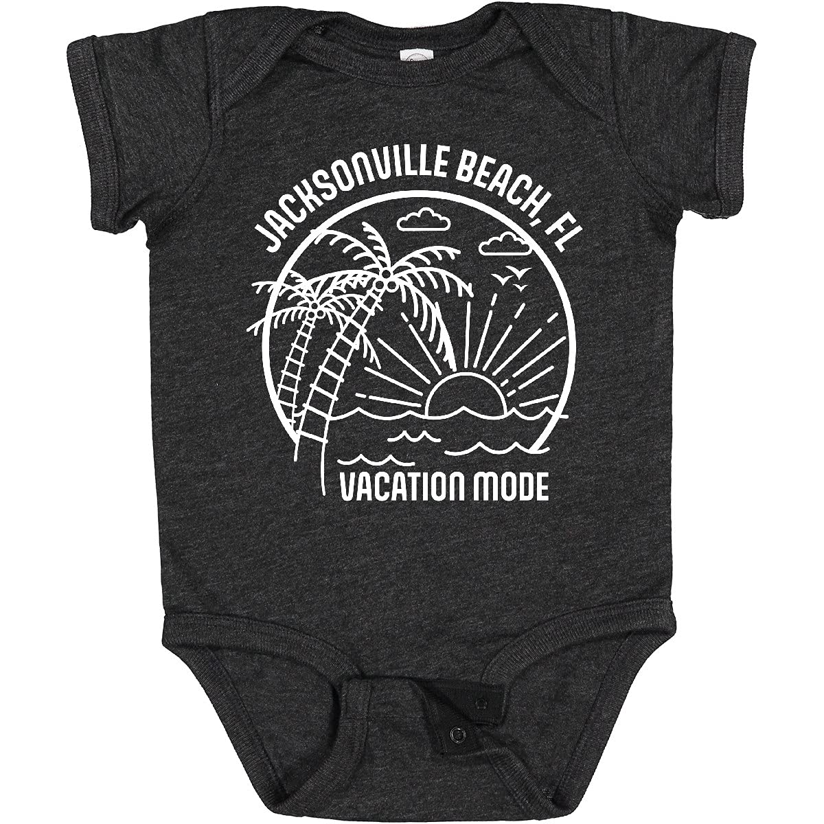 Inktastic Summer Vacation Mode Jacksonville Beach Florida Baby Bodysuit - Cute Outfit for Beach Trips & Family Photos
