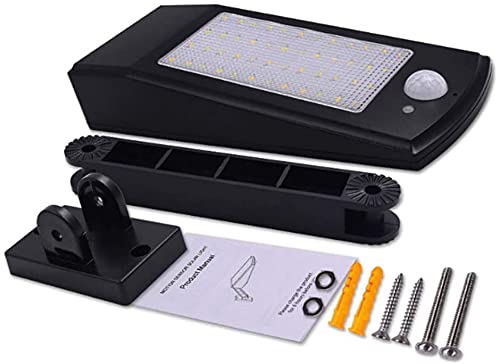 50 LED Solar Outdoor Wall Light with Motion Sensor - Waterproof Garden Security Lighting for Garage, Stairs, and Pathways | Energy-Efficient Remote Control Solar Lamp for Home & Yard Safety