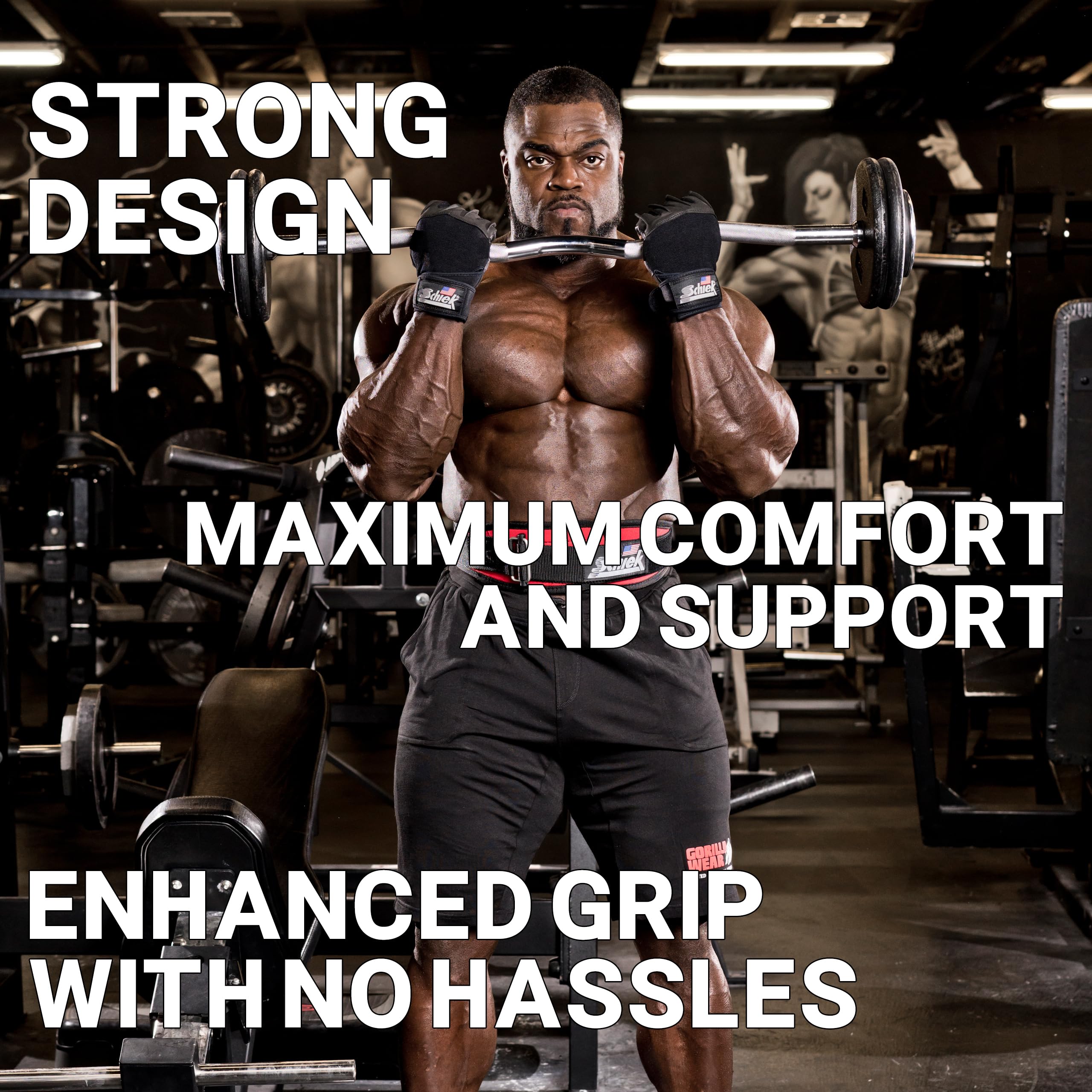 Schiek Sports 530 Platinum Weight Lifting Gloves for Gym, CrossFit & Workout - Breathable & Padded Training Gloves for Men & Women - Perfect for Weightlifting, Powerlifting & Strength Training