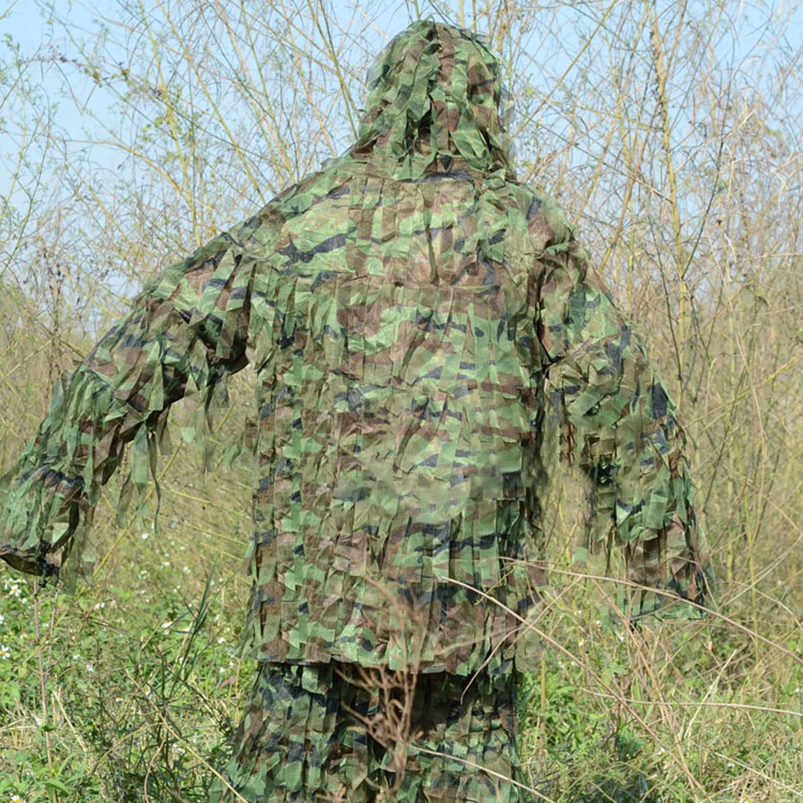 Premium Camouflage Suit for Turkey Hunting - Leaf Bush Camo Costume for Hunting, Bird Watching, Hiking & Outdoor Adventures | Ideal for Woodland, Desert & Jungle Environments