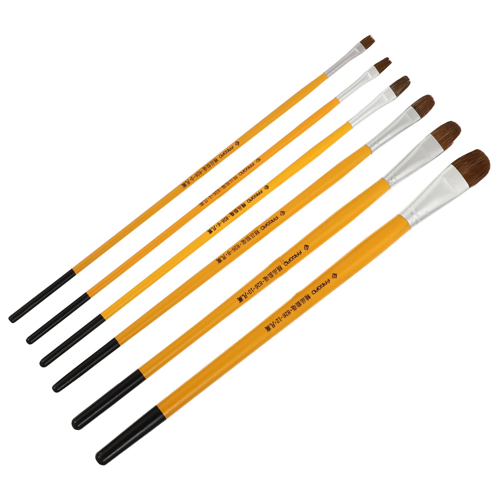 6Pcs Portable Watercolor & Oil Painting Brushes Set - Professional Artist Paintbrushes for Watercolor, Acrylic, Gouache - Perfect for Travel, Studio & Outdoor Sketching