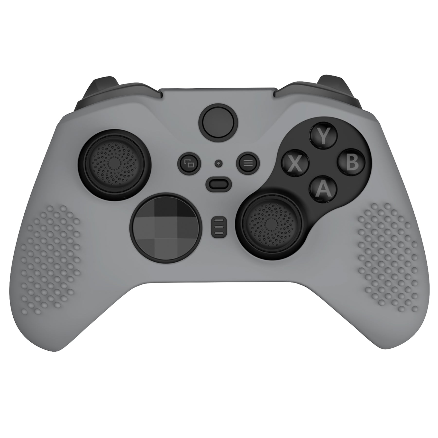 eXtremeRate PlayVital Anti-Slip Silicone Cover for Xbox One Elite Series 2 Controller (Model 1797 & Core) - Soft Gray Protective Skin with Thumb Grips & Analog Caps | Enhanced Grip for Gaming, Streaming & Esports | XBOWP0060GC