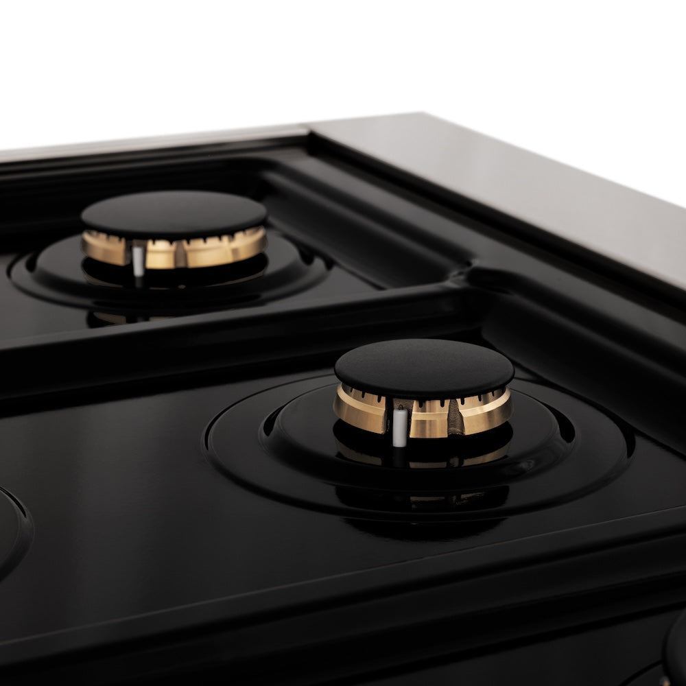 ZLINE Autograph Edition 36-inch Stainless Steel Dual Fuel Range with Range Hood - Polished Gold Accents (2AKP RARH36 G) | Professional Kitchen Package for Home Chefs & Gourmet Cooking