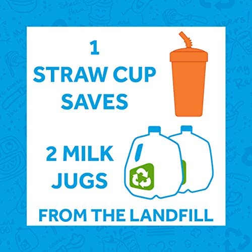Re-Play USA Made 10 Oz. Toddler Straw Cups, Pack of 4 - BPA-Free Reusable Kids Drinking Cups with Lids & Straws, Dishwasher & Microwave Safe - 3.13