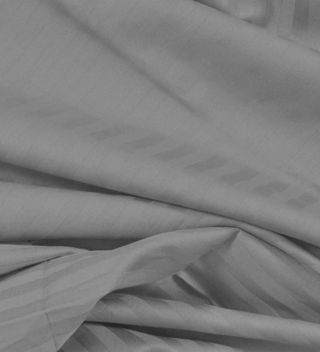 Premium 100% Long Staple Combed Cotton Pillow Cases - Standard Size 20x30 Inches, Cooling Breathable Fabric with 4-Inch Hem - Dark Grey Stripe for Bedroom, Guest Room & Hotel Use