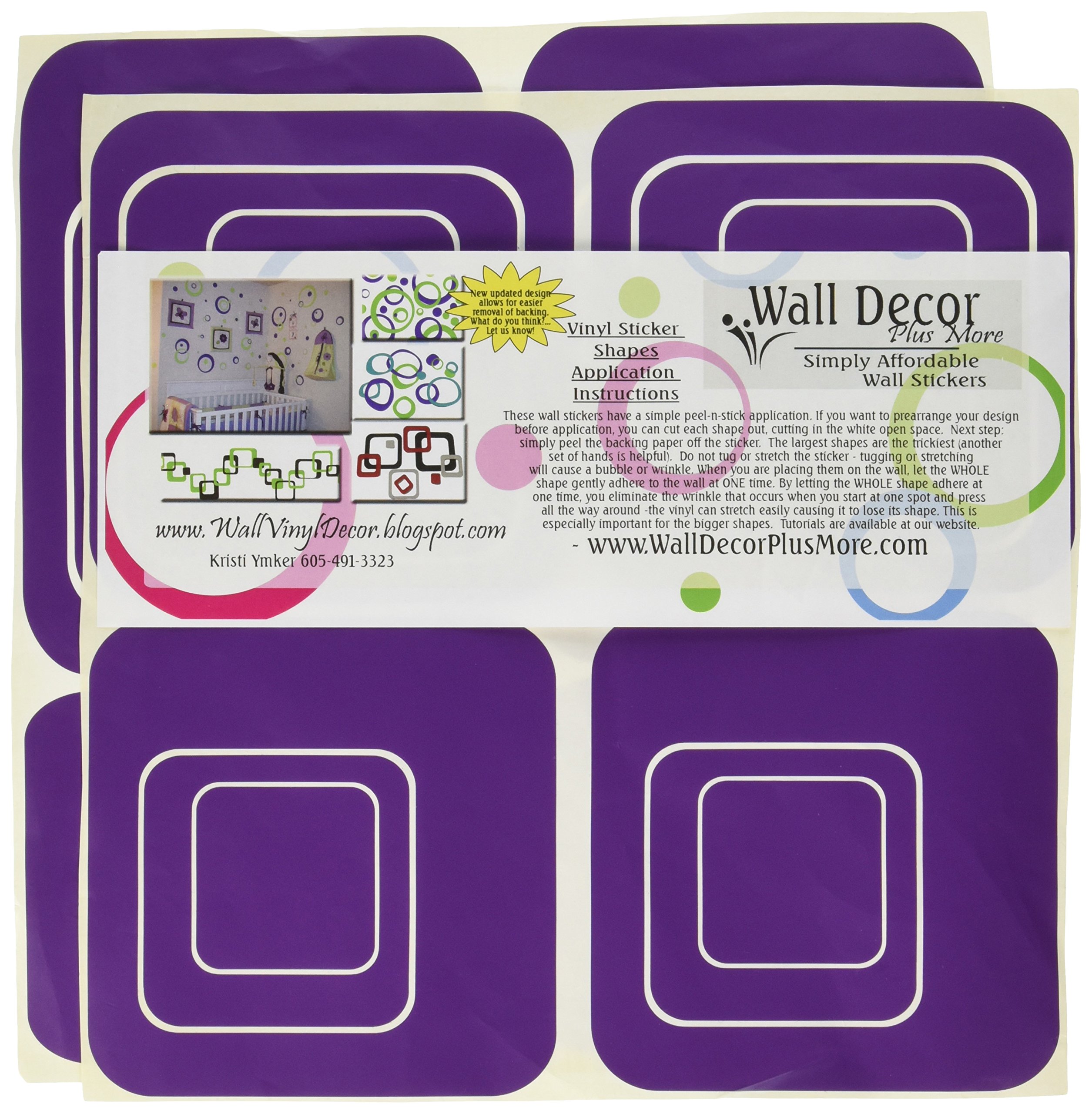 Funky Wall Vinyl Stickers 20-Pack - Plum for Home & Office Decor