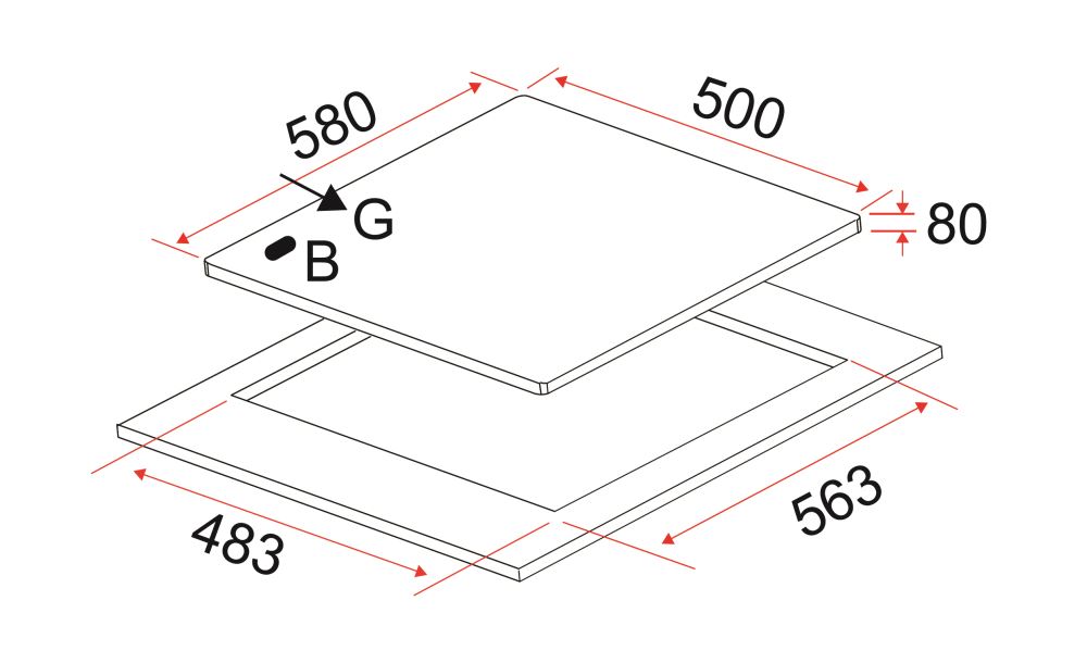 EF HB FG 3060 TN VSB Built-in Gas Cooktop - 30 Inch Stainless Steel Gas Hob with 4 Burners, High Efficiency & Easy Clean - Perfect for Home Kitchen, Restaurant & Outdoor Cooking
