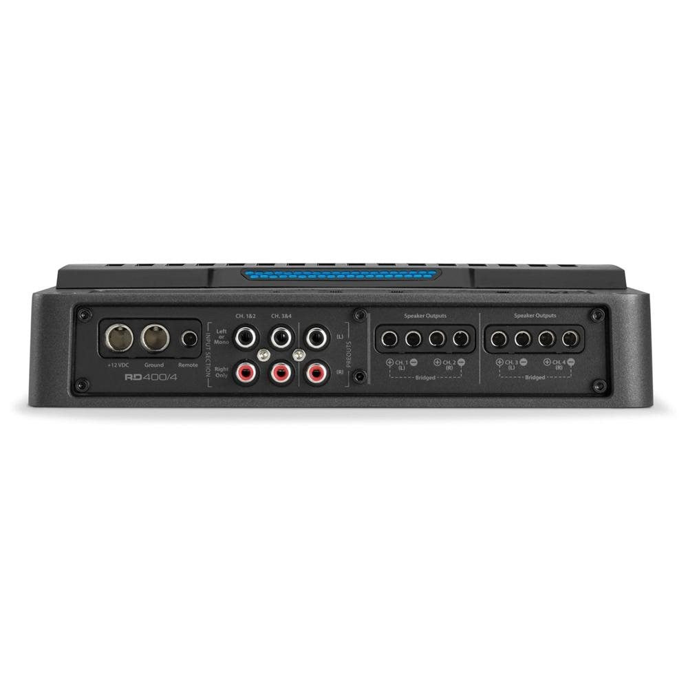 JL Audio RD400/4 4-Channel Class D Full Range Car Amplifier - 400W RMS Power - High Performance Audio for Cars, Trucks & SUVs - Perfect for Upgrading Your Vehicle Sound System
