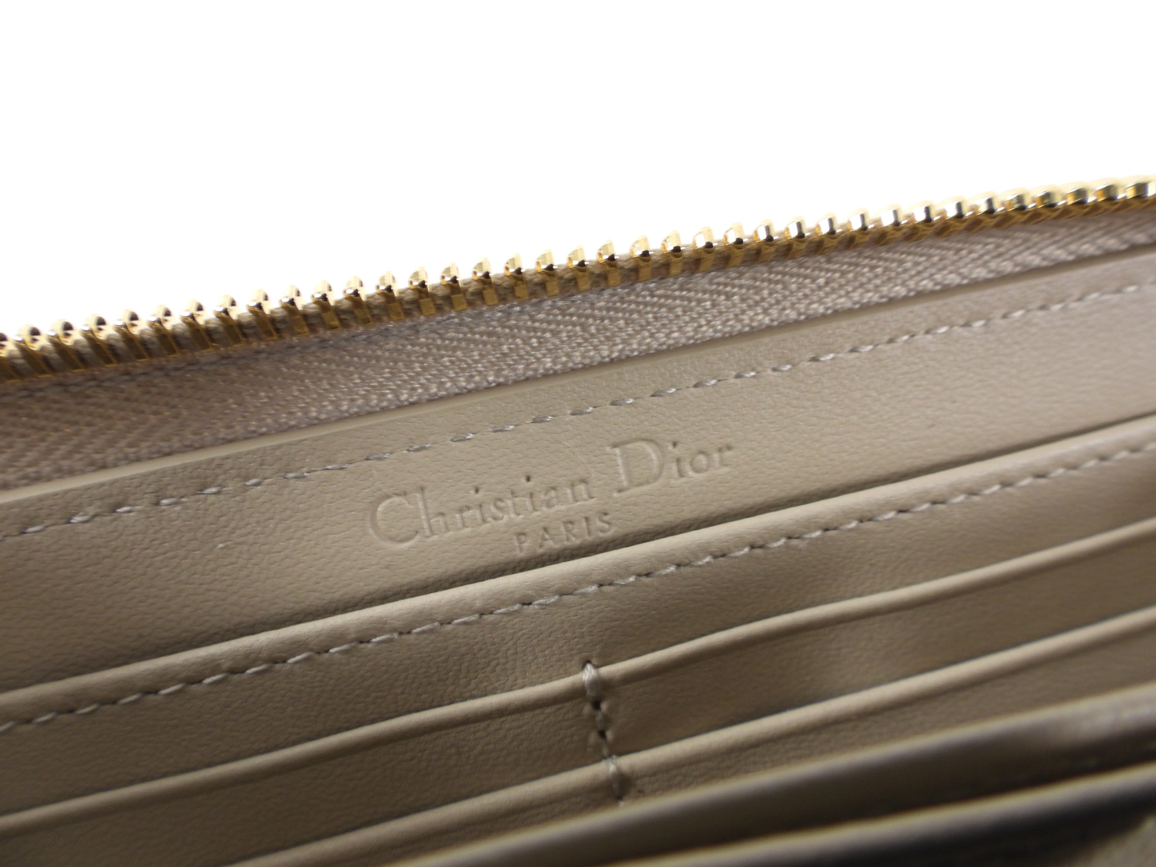 Christian Dior Lady Dior Light Beige Cannage Lambskin Voyageur Wallet - Luxury Designer Wristlet for Women | Perfect for Travel, Parties & Everyday Use