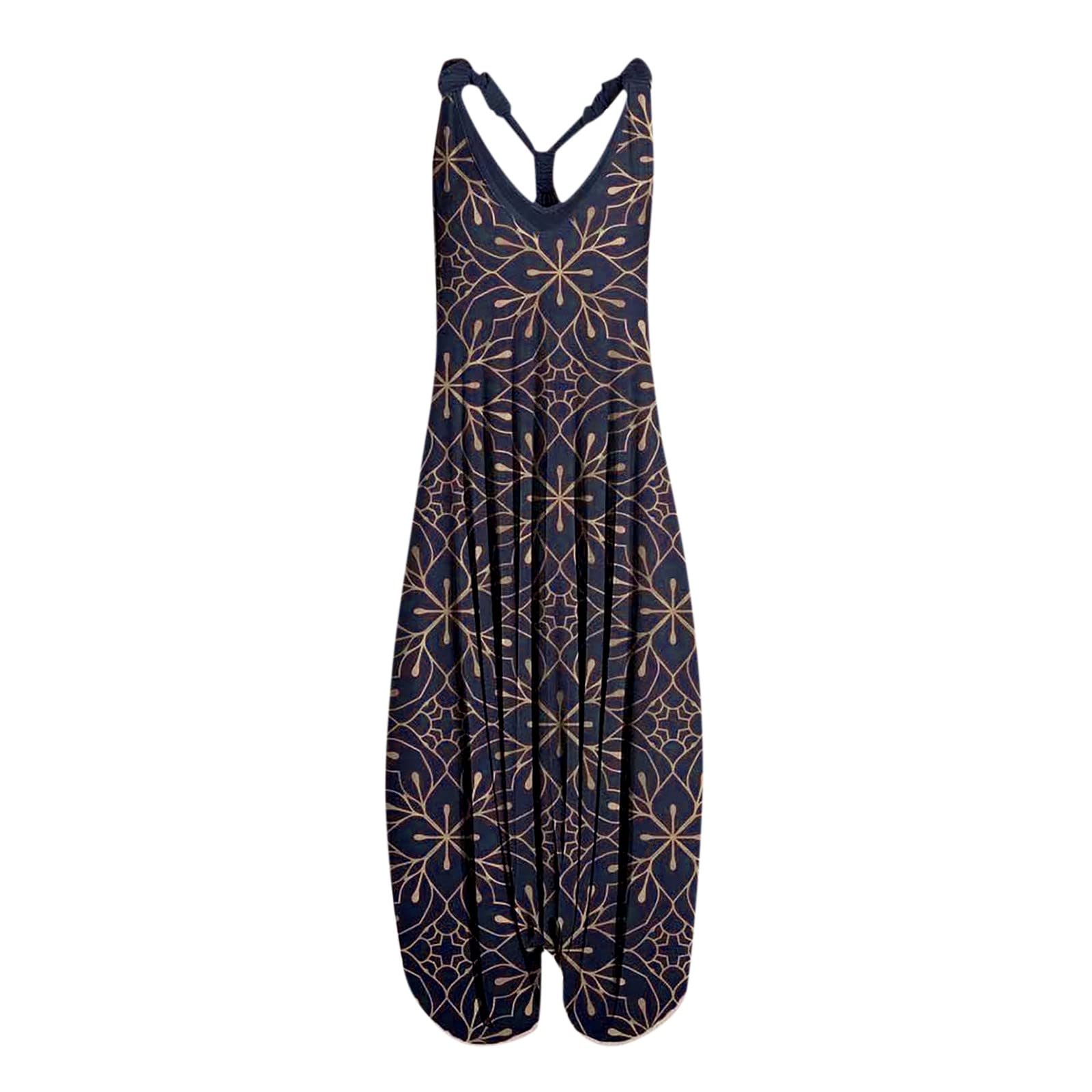 Vintage Floral Print Strappy V-Neck Romper Jumpsuit for Women - Green & Purple Sizes S-XXL | Casual Summer Outfit, Beach Cover-Up, Party Wear
