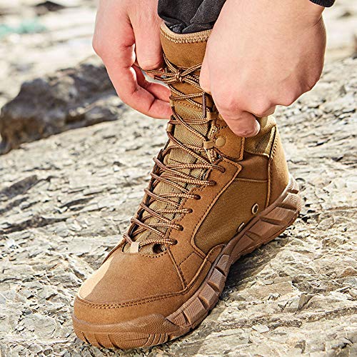 Men's Tactical Boots - Outdoor Climbing & Hiking Shoes | High-Top Jungle Desert Combat Boots for Adventure & Military Use | Brown Size 37 | Perfect for Hiking, Camping & Outdoor Activities