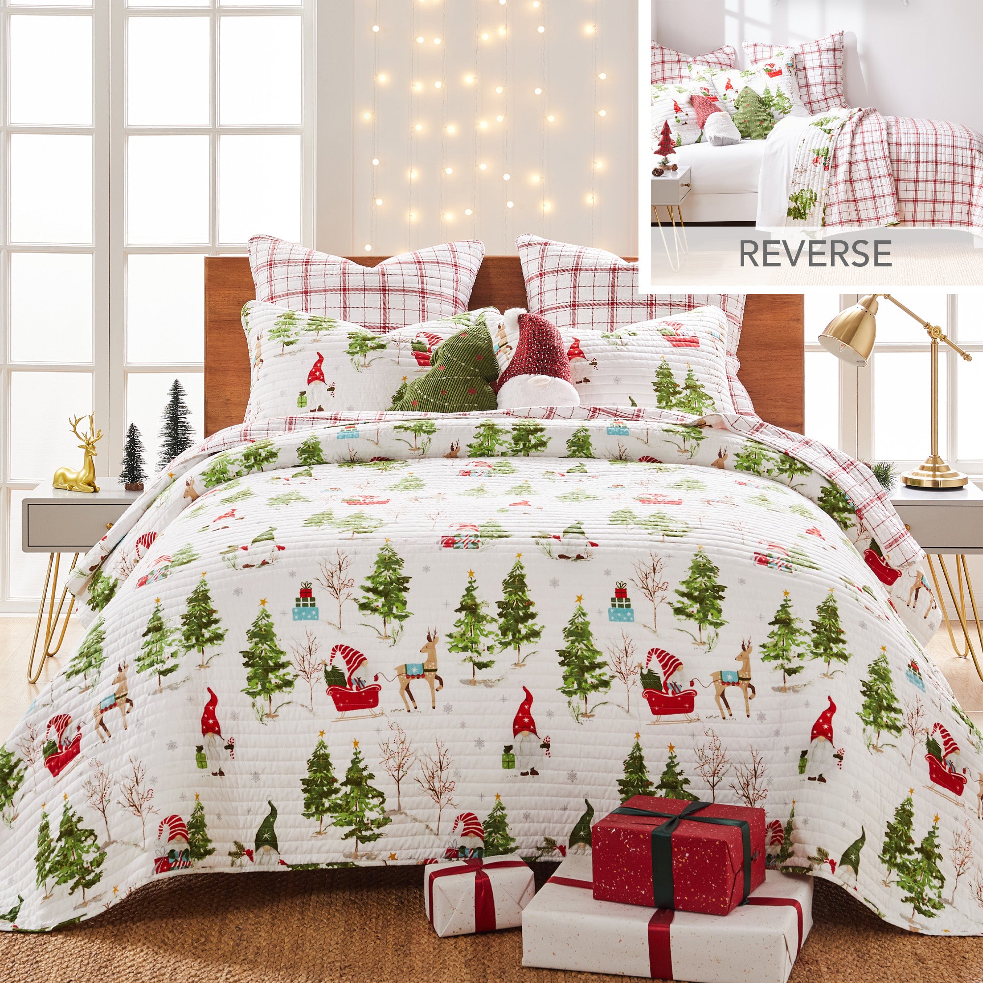 Gnome Forest 3D Tree Pillow - Soft Decorative Throw Pillow for Bedroom, Living Room & Nursery - Cozy Home Decor Gift Idea for Christmas & Housewarming