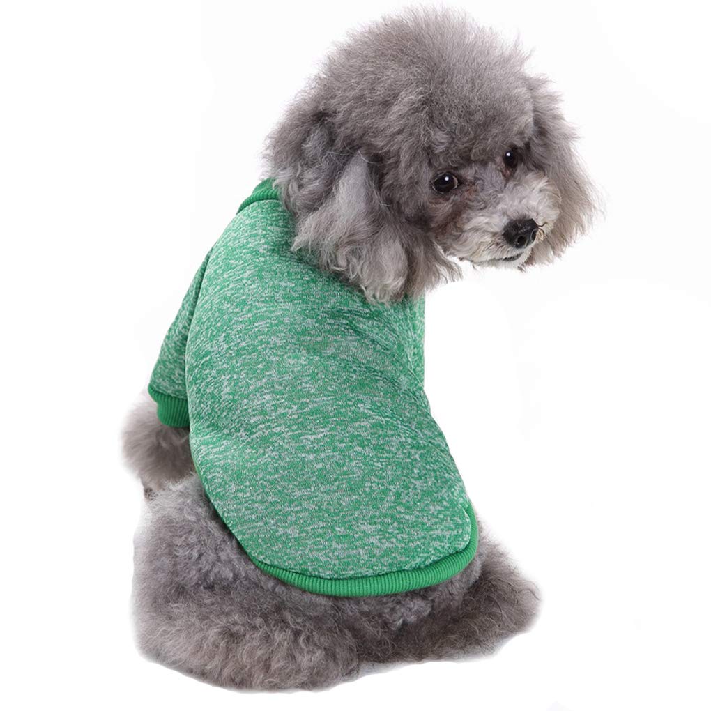 Classic Knit Dog Sweater for Small Dogs - Warm Winter Puppy Coat, Soft & Cozy Pet Clothing (XS, Green) - Perfect for Indoor & Outdoor Winter Walks