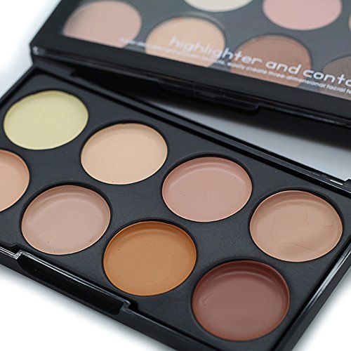 8 Shades Cream Concealer & Highlighter Combo with Blender Puff - Matte Finish for Contouring & Highlighting | Perfect for Everyday Makeup & Professional Looks