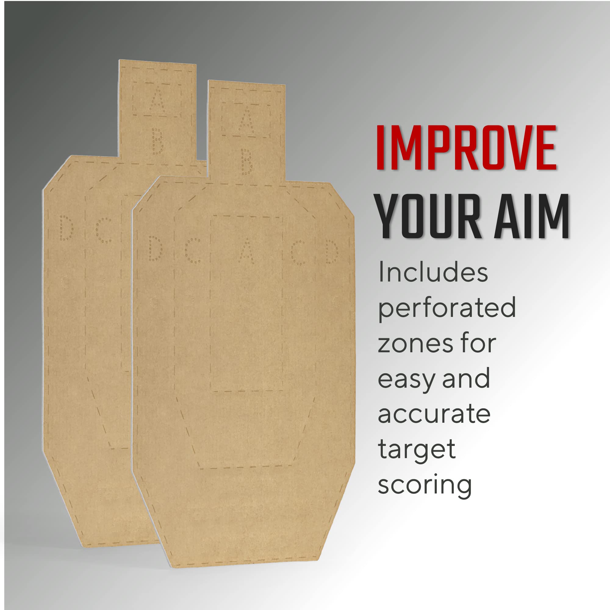 Competition Paper Silhouette Shooting Targets - Cardboard Torso Targets for Rifle, Handgun & Shotgun Practice at Shooting Ranges | Perfect for Training, Marksmanship Drills & Tactical Exercises