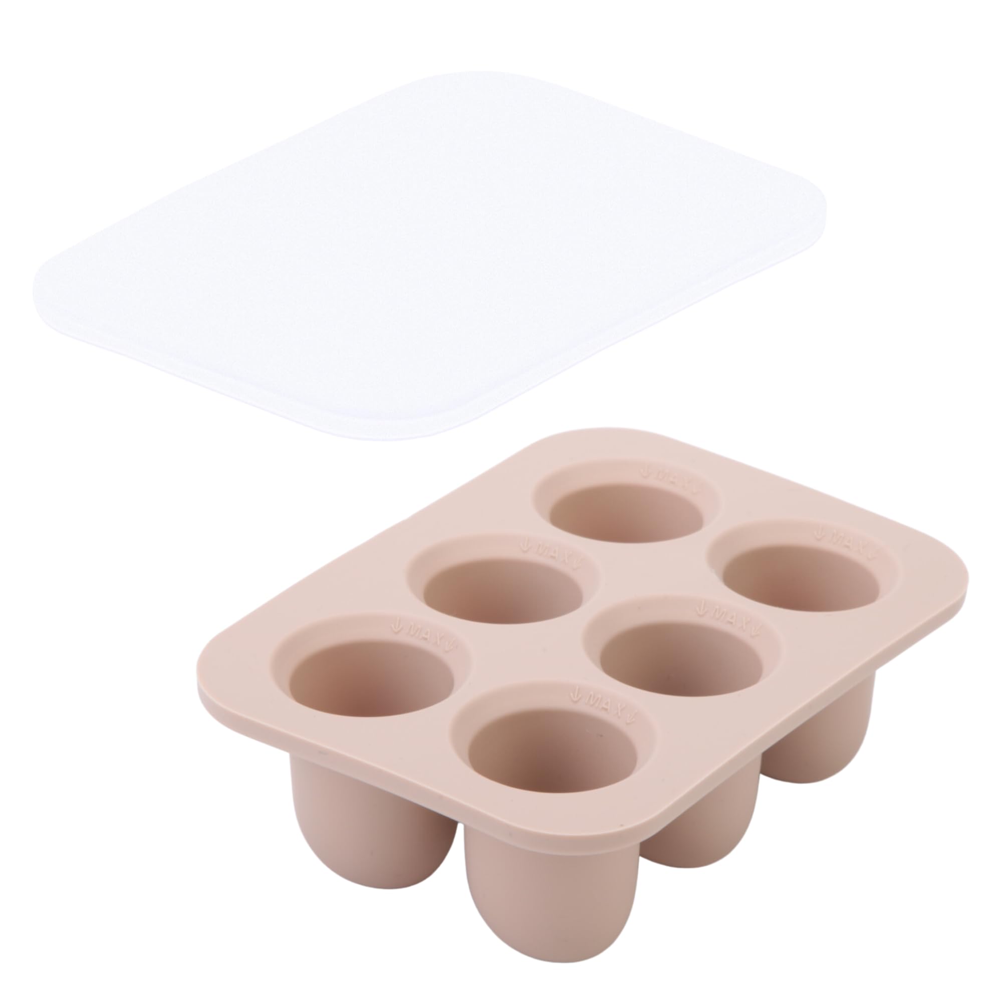 Ali+Oli (3-Pc) BPA-Free Food-Grade Silicone Baby Fruit Feeder & Teether Set with Freezer Tray - Mist Taupe | Infant & Toddler Soothing Pacifier for Fresh Fruits, Breastmilk & Teething Relief | Perfect for On-the-Go Feeding & Pain Relief