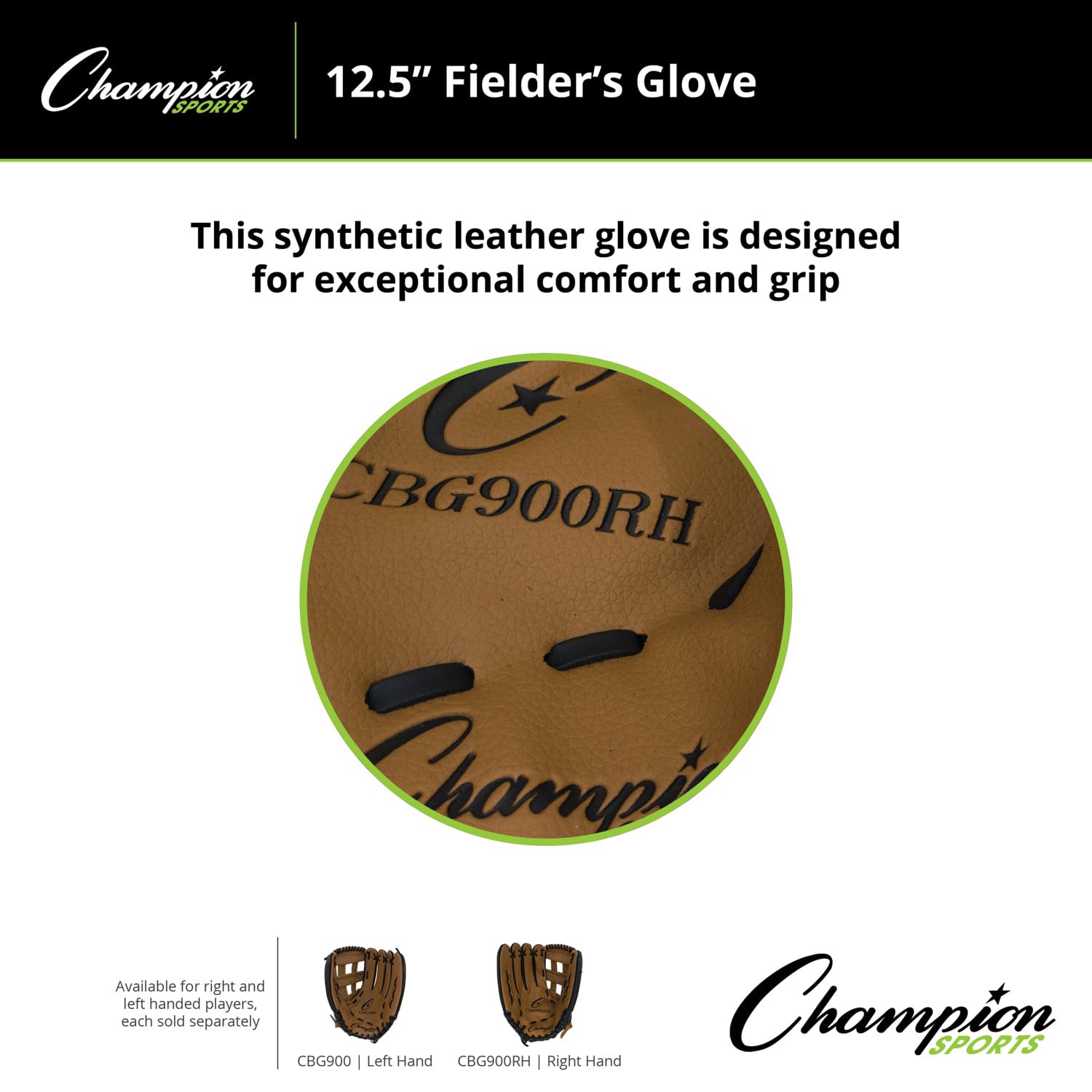 Champion Sports Gloves - Premium Synthetic Leather Front & Back for Baseball, Softball & Training | Durable Performance Gloves for Athletes & Outdoor Sports