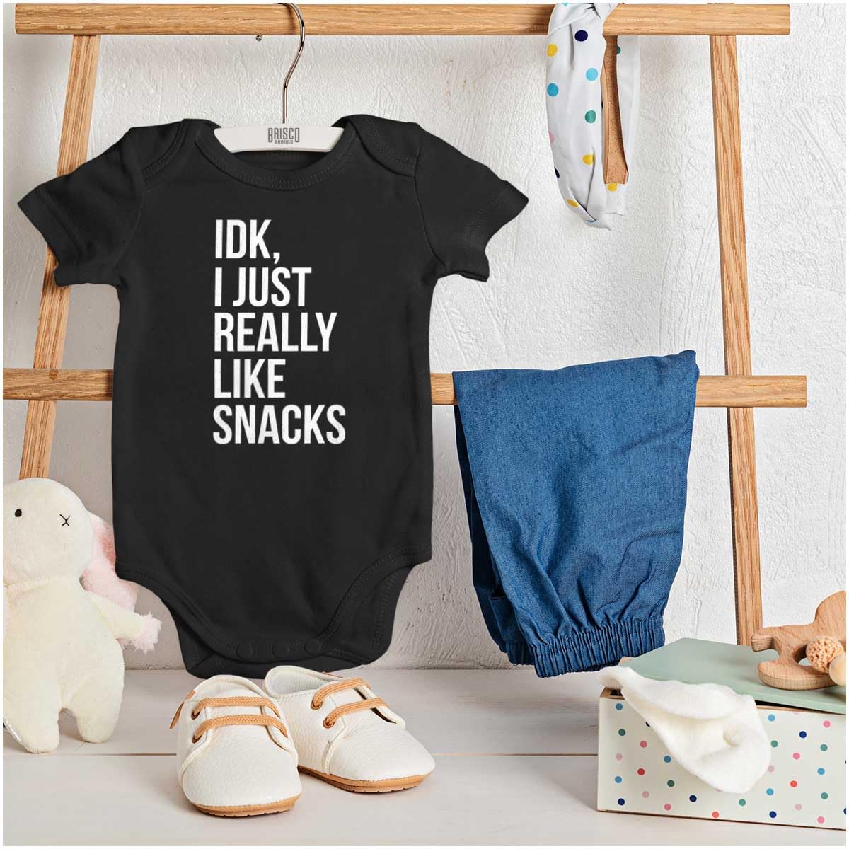 Funny Baby Romper 'I Just Really Like Snacks' - Cute Unisex Infant Bodysuit for Boys & Girls | Perfect for Playdates, Photo Shoots & Everyday Wear