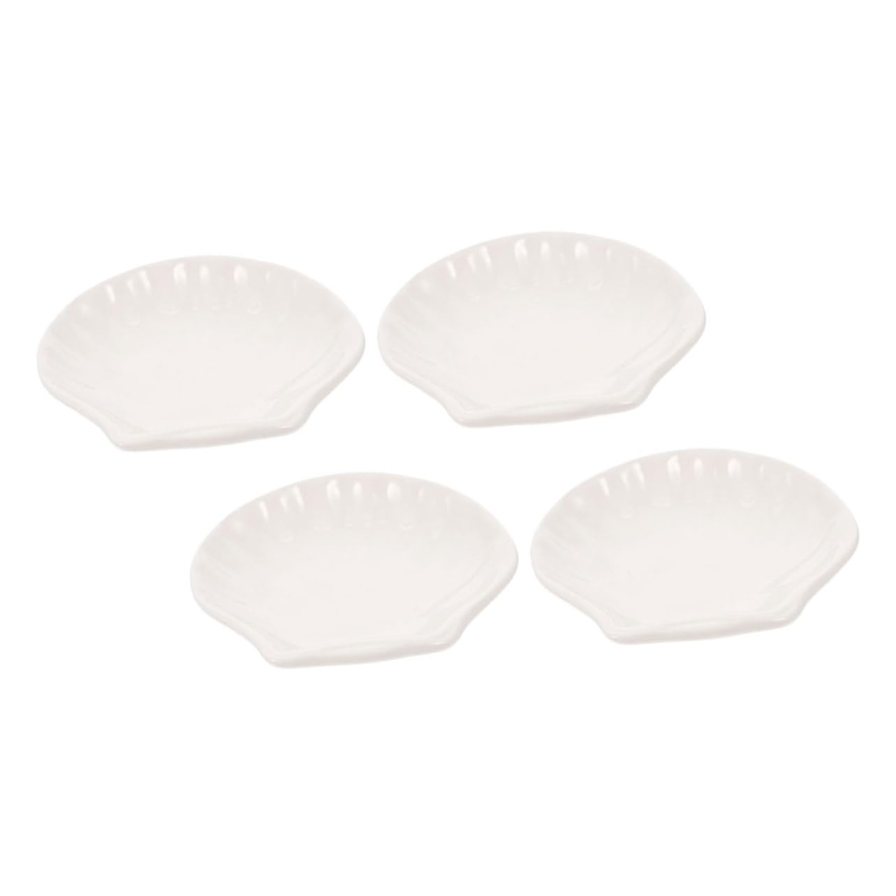 Premium Ceramic Tea Bag Holders & Coasters Set of 4 - Shell Design Tea Rest for Loose Leaf & Bagged Tea - Perfect for Tea Rooms, Restaurants, and Home Tea Ceremonies