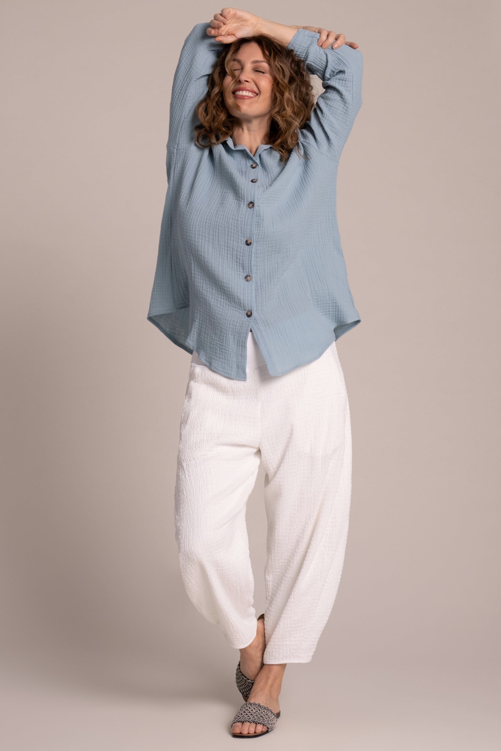 Breeze Easy Shirt for Men - Soft & Breathable Stone Blue Casual Button Down Shirt | Perfect for Summer Outings, Beach Vacations & Office Casual Fridays
