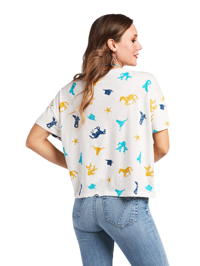 Ariat Women's Mojave Tee - Breathable Multi-Print Short Sleeve Shirt for Western Riding, Hiking & Outdoor Activities