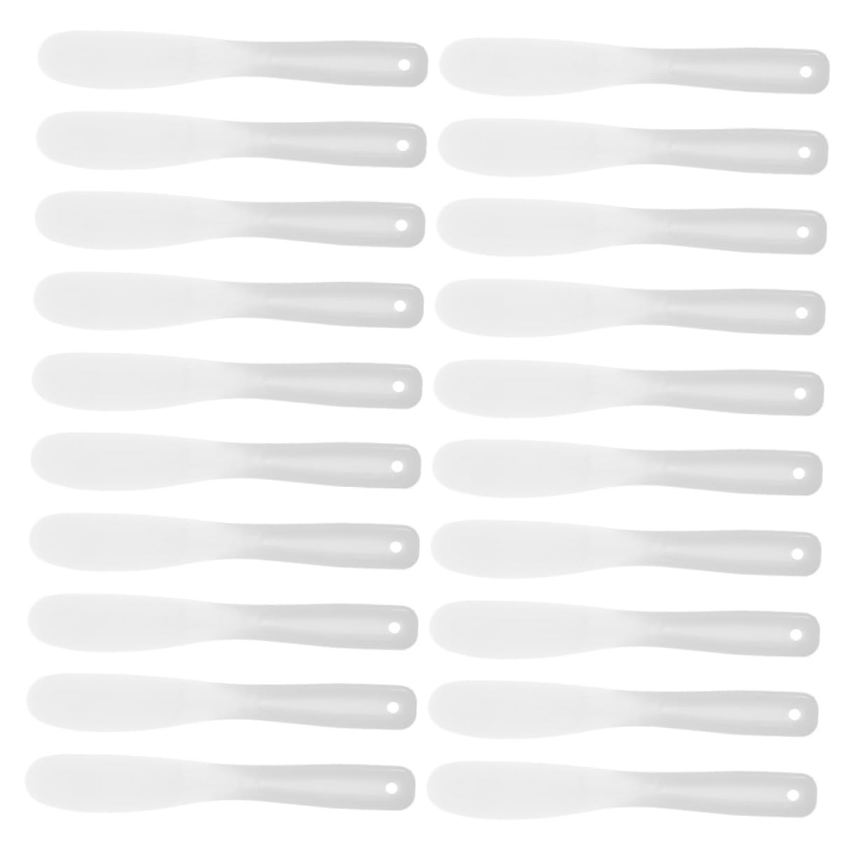 20-Piece Silicone Makeup Spatula Set - Bulk Beauty Spatulas & Large Cream Scoops for Skincare, Cosmetics, Foundation - Perfect for Women & Girls (White) - Ideal for Salon, Spa, Home Beauty Routine & Travel Makeup Kit