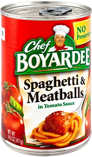 Spaghetti & Meatballs in Tomato Sauce, 15 oz Cans (Pack of 16) - Bulk Italian Pasta Meal for Family Dinners, Camping & Emergency Food Storage