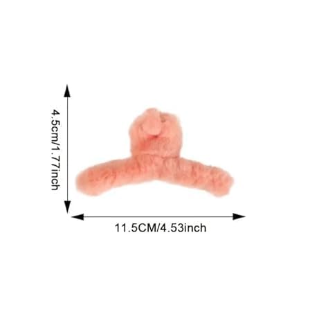 Elegant Faux Furry Acrylic Hair Claw Clips for Women - 2 Pack | Soft Plush Hair Accessories for Ponytails, Buns & Everyday Styling
