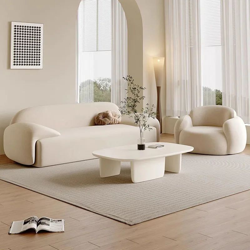 Modern Minimalist Italian Leather Sofa Set - 3-Piece Luxury Living Room Furniture for Home & Office - Perfect for Lounge, Living Room, and Reception Areas