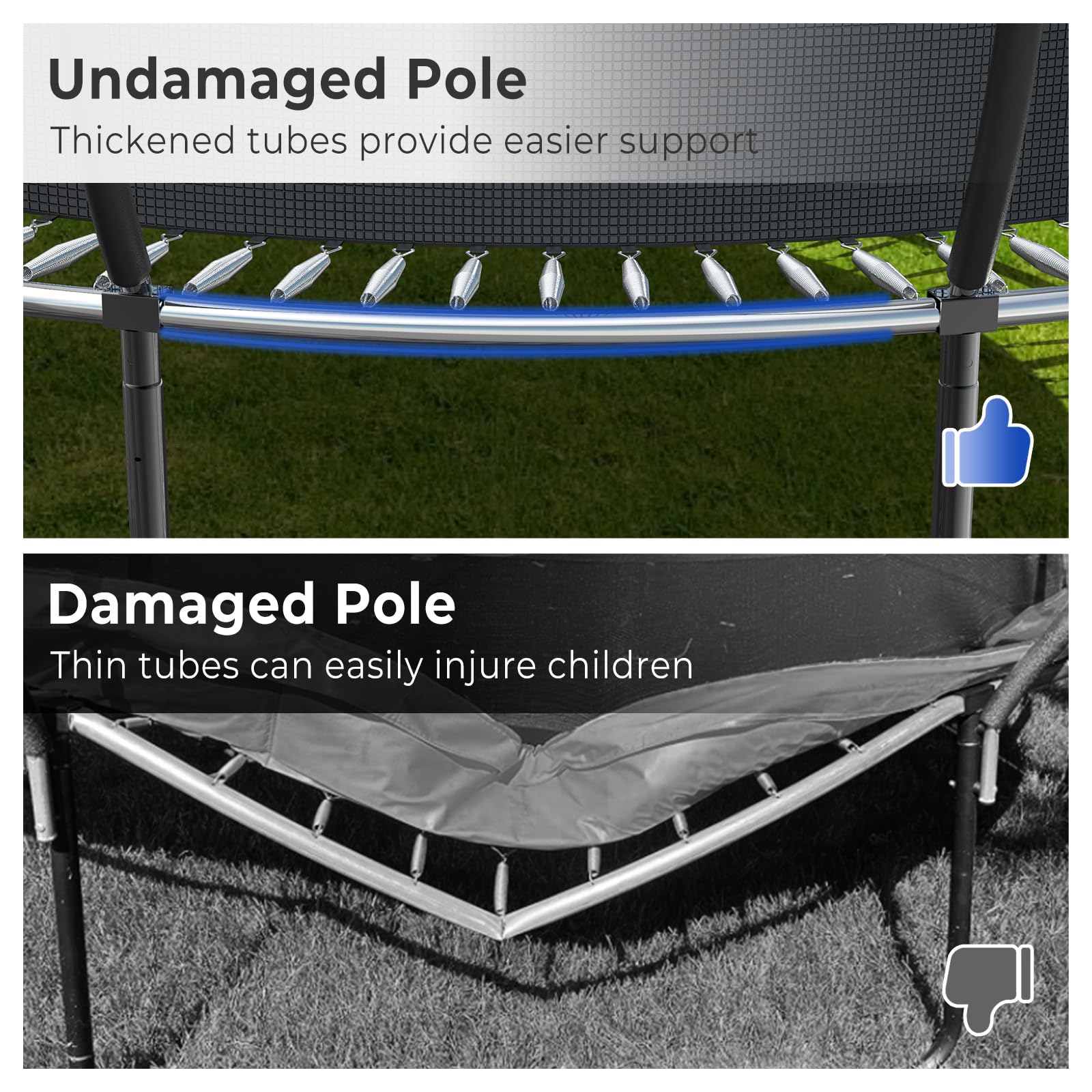 10FT 12FT 14FT 15FT 16FT Large Outdoor Trampoline with Basketball Hoop & LED Lights - Heavy Duty Recreational Trampoline for Kids & Adults with Safety Net, Sprinkler & Anchor Stakes | Perfect for Backyard Fun, Exercise & Family Outdoor Activities